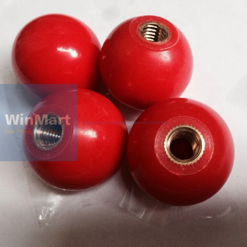 Free Shipping 2PCS M12 Female 40mm Dia Solid Red Copper core Plastic