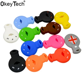 

OkeyTech 3 buttons Silicone Key Cover For Bmw Mini Cooper S Roadster R55 R56 R57 R58 R59 key shell auto parts Car accessories