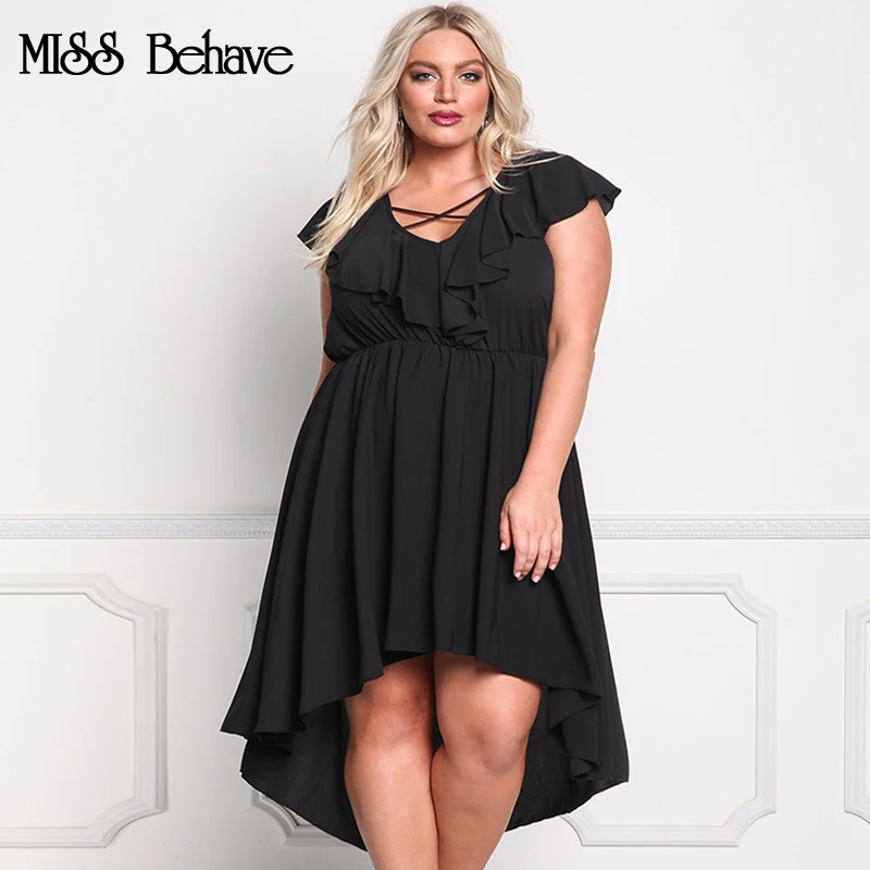 MISS Behave Women Dress Casual Summer Ruffles Sexy Dresses Women Plus ...