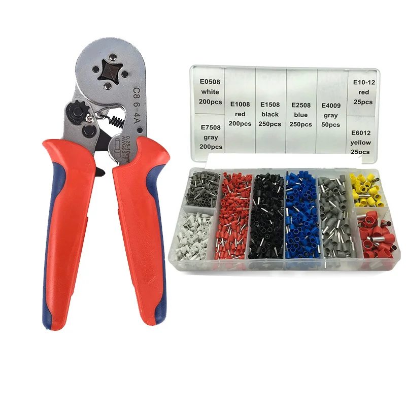 

Crimper Plier Set 0.25-6mm2 tube cold-pressing wire clamp customized electrical tool 1200PC Terminal Ratchat Wire Crimping Tool