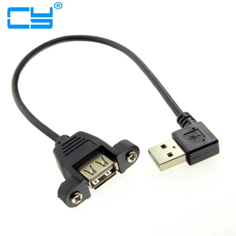 10 стилей/лот 25 см 90 градусов прямоугольный USB 2 0 A Разъем Папа мама Удлинительный