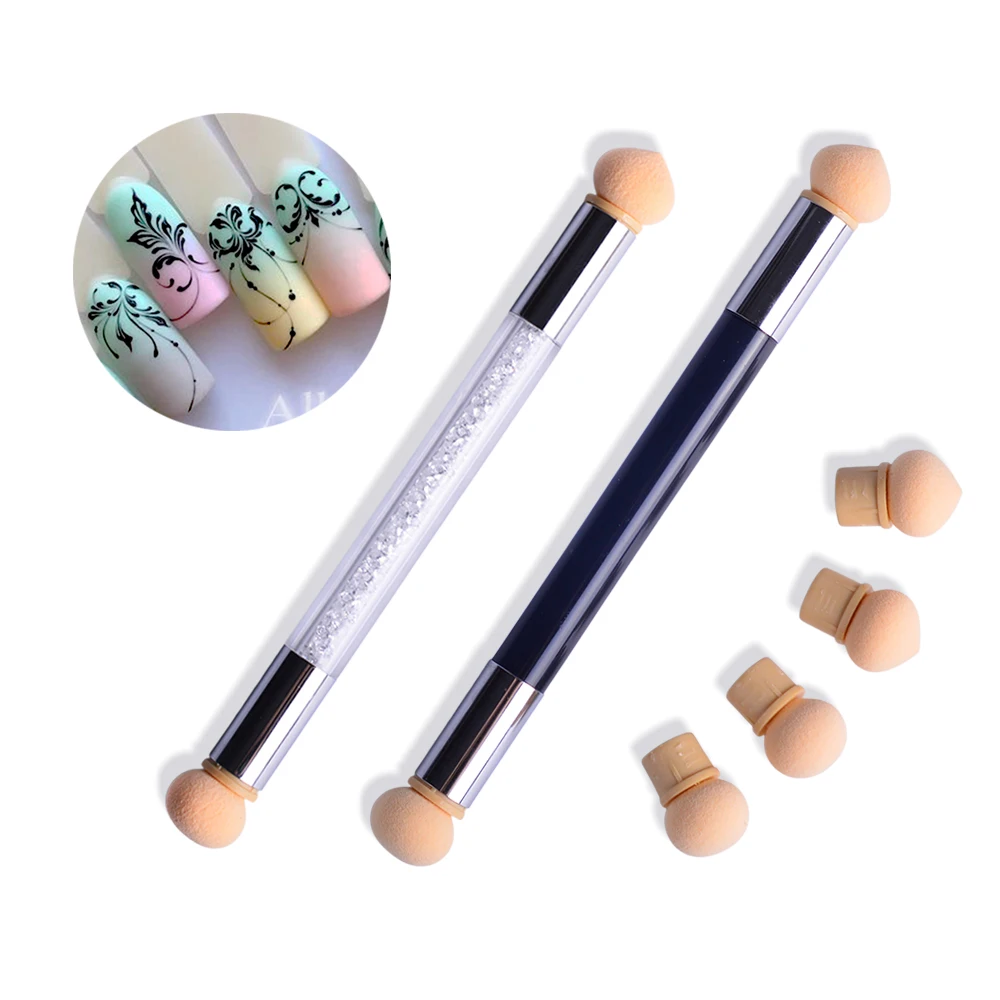 

1 Set Dual-Head Nail Sponge Pen Gel Nail Polish Painting Replace Dotting Ombre Brushes Gradient Stamping Manicure Tools BE516