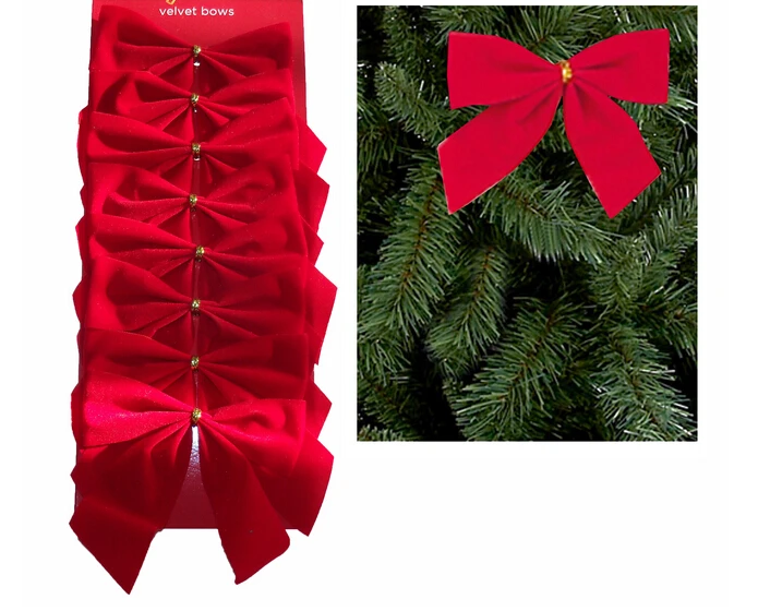 15pcslot christmas decor red velvet bows holiday christmas tree decoration tree ornaments party festive butterfly gold tie in christmas bows from home - Christmas Decorations Bows 15pcslot christmas decor red velvet bows holiday christmas tree decoration tree ornaments party festive butterfly gold tie in christmas bows from home - Christmas Decorations Bows