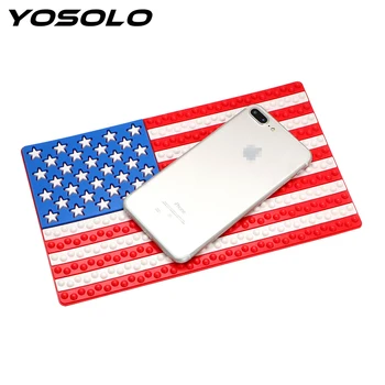 

YOSOLO 26*15.5cm Anti Slip Mat For Phone GPS Coin Key Holder Auto Interior Accessories China UK US Germany Flag Non-Slip Pad