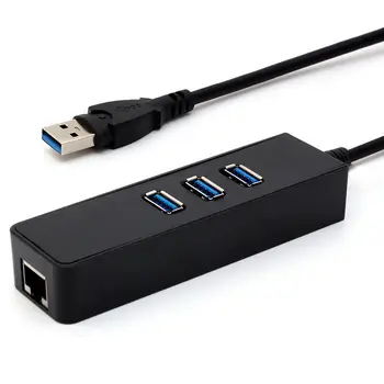 

BLEL Hot 3 Port USB 3.0 Gigabit Ethernet Lan RJ45 Network Adapter Hub to 1000Mbps PC