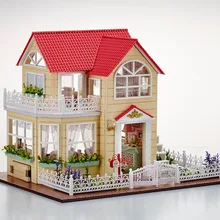 Ручной работы дом принцессы кукольный дом мебель Miniatura Diy кукольные домики кукольный домик деревянные игрушки Детский Рождественский подарок