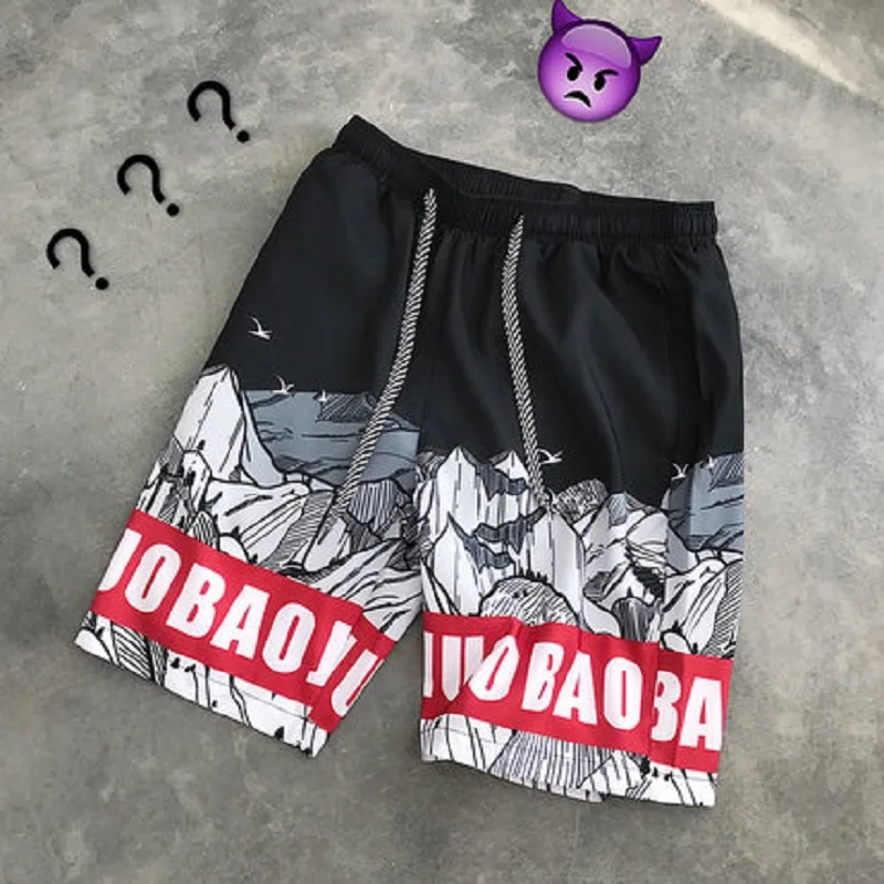 

2019 summer explosion models men's summer loose large size quick-drying beach pants casual beach flower shorts