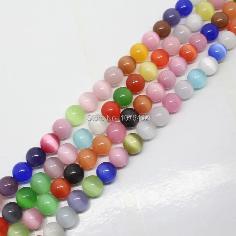 

Mini. order is $7!8mm Beautiful Multicolor Cat's Eye Round Loose Beads 15"