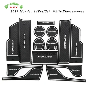 

Car Interior Accessories Rubber Door Pad for Mondeo 2013 Anti-slip Gate Slot Mat Cup Groove Mat Auto Decoration 14Pcs