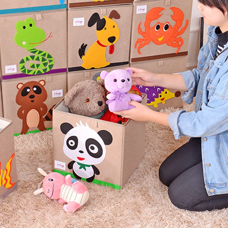 MICCK вышивать коробка для хранения Kid Toy организатор ящик для хранения одежды мультфильм животных Складная Нижнее белье Галстуки Бюстгальтер Настольный Органайзер