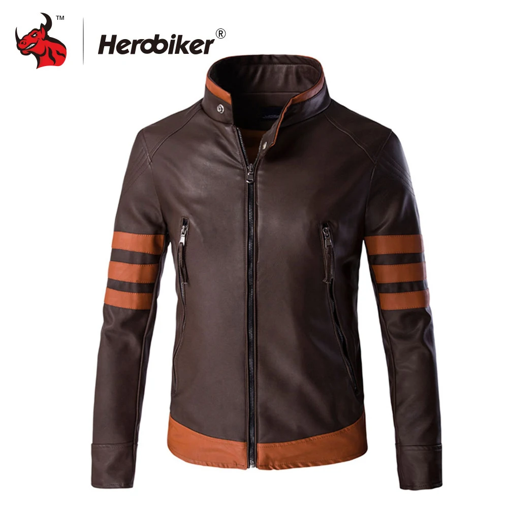 Motorcycle Jackets Men Vintage Retro PU Leather Jacket Punk Windproof Biker Classical Faux Leather Slim Moto Jacket Motorcycle Jackets Men Vintage Retro PU Leather Jacket Punk Windproof Biker Classical Faux Leather Slim Moto Jacket