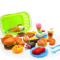 35 шт. Пластик Еда игрушка претендует Кухня набор миниатюрный стакан торт, бутылка гамбургеры мороженое образования детей девочек игрушки