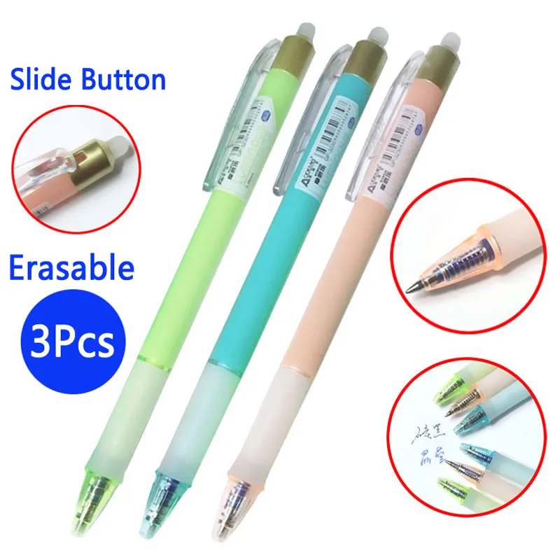 

3pcs/set Erasable Pen 0.38MM Erasable Pen Refill 8Colors Gel Pen Ink Available For Office School Student Writing Stationery
