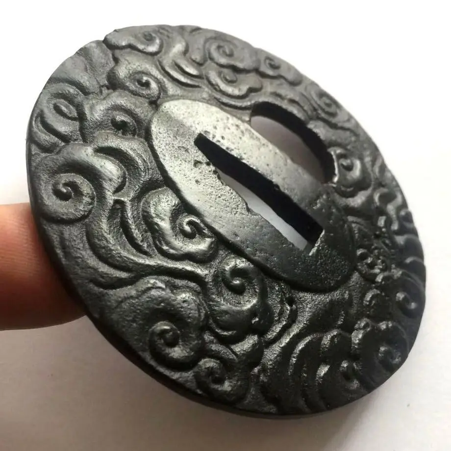 Ручная кованая TSUBA для японская катана Железный Tsuba фитинг для меча