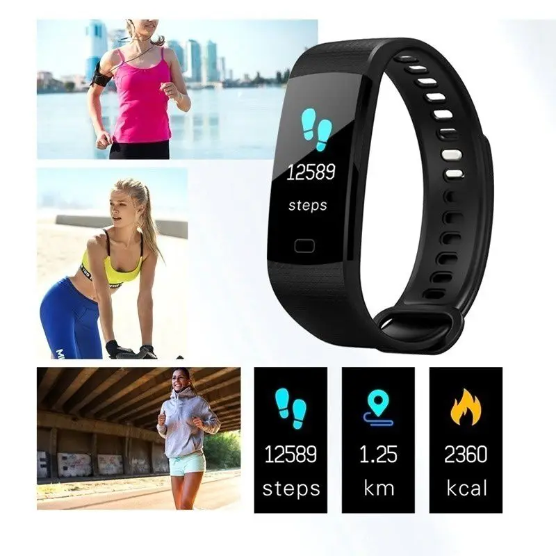 Цветной экран Smartband Bluetooth умный пульсометр измерение кровяного давления для мужчин t фитнес-трекер умные часы для мужчин для женщин