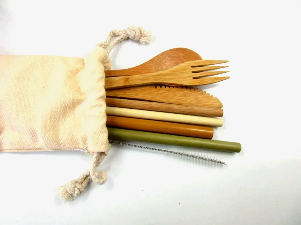 

Wholesales Eco- Friendly Reusable Straw 20cm Carbonized Bamboo Smoothie Straws Bamboo natrual straws Bar Accessories Set