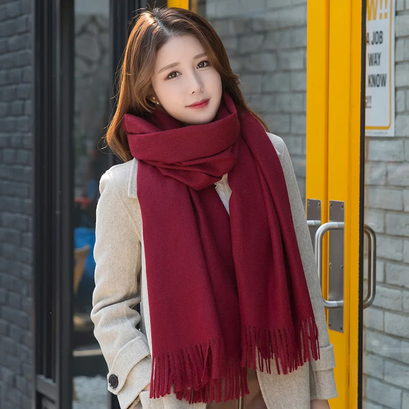 Price 2018 Autumn and Winter New Fashion Womens Candy Color Scarf Girls Solid Pashmina Cheap Artifical Cashmere Scarves Wholesales