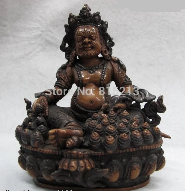 

bi0011808 Chinese 100% Purple Bronze Copper Buddhism Jambhala mammon God Buddha Statue