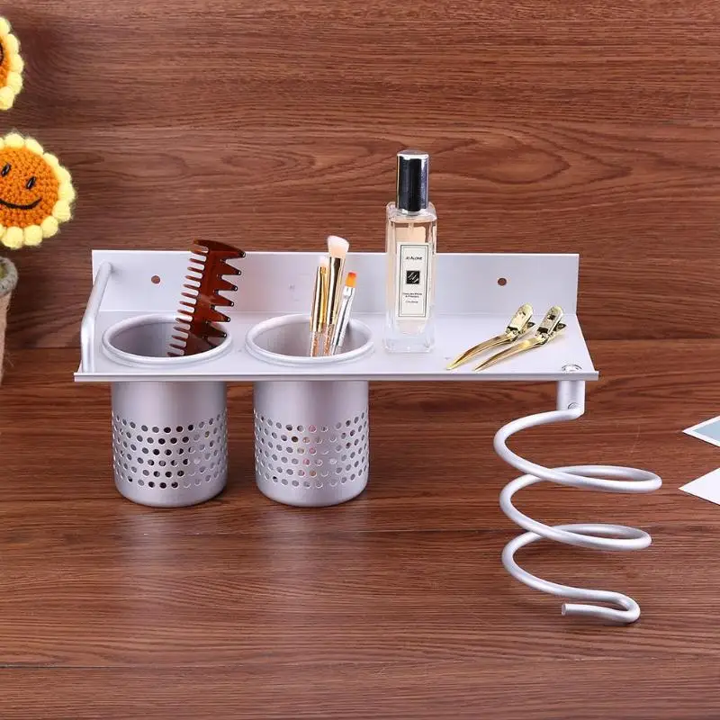 Multi function Hair Dryer Holder Hair Salon Wall Mounted Rack Space