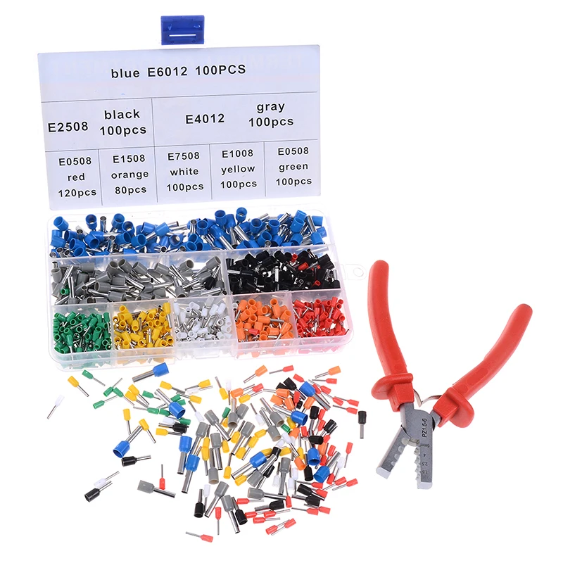 

Ferrule Crimper Plier Crimp Tool Kit Set AWG 10-23 Cable Wire Terminal Connector with Hand