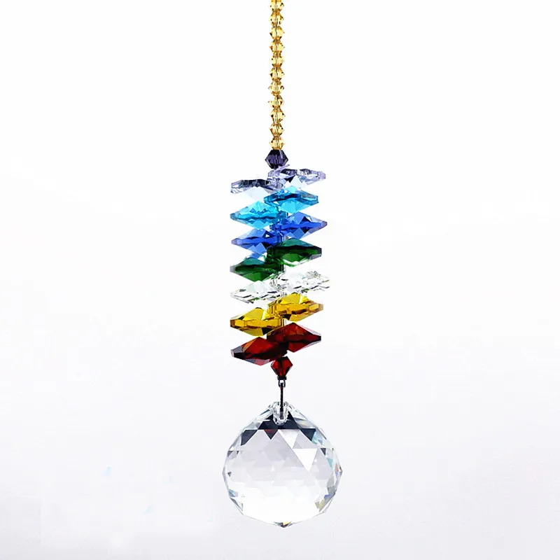 

DIY Crystal Ball Ornament Colorful Crystal Chandelier Pendant Hanging Nice Suncatcher Parts Wedding Home Window Decoration