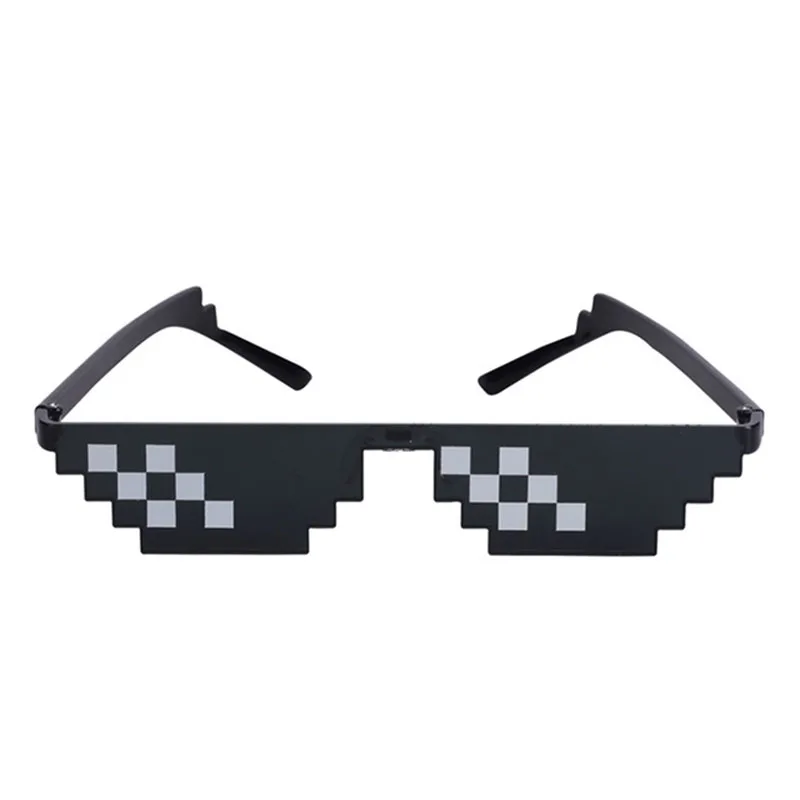 Смешные очки 8 бит MLG неровной солнцезащитные очки Для мужчин Для женщин бренд Thug Life партии очки мозаика Винтаж очки uv400 - Цвет линз: C2