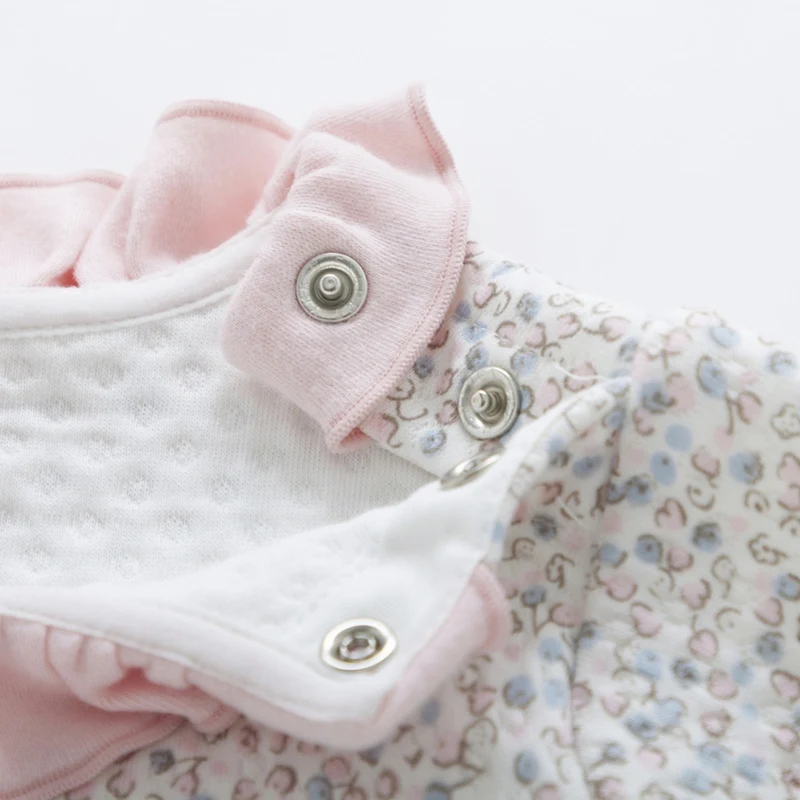 Balabala Infant Baby Mädchen Weiche Baumwolle Rüschen Kragen Langarm Hemd Sweatshirt Offene Schulter Ribbing an Manschette für Neugeborene Baby