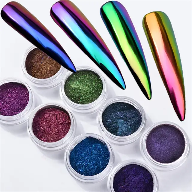 1Box Charming Women Beauty Optical Fingernail Mirror Powder Chrome Pigment Dust Nail Glitters Manicure DIY Decor