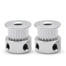 3D Printer Parts GT2 20 tooth Timing Pulley Aluminum 2GT 20teeth Bore 5mm Width 6mm Synchronous Wheel Gear with Screw Teeth