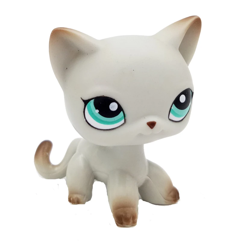 Lps Chat Animalerie Mignon Jouets Chat 391 Mini Cheveux Courts Debout Gris Clair Chaton Yeux Verts Mignon Cadeaux Animal Figure Original Aliexpress