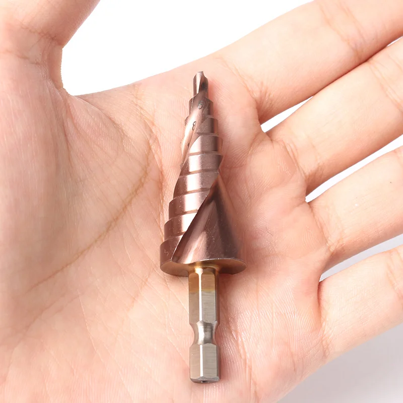 CO M35 Multifunctional Triangle Bit Hex Shank 4-22MM Spiral Groove Metal Step Bit Stainless Steel Hole Woodworking Power Tools CO M35 Multifunctional Triangle Bit Hex Shank 4-22MM Spiral Groove Metal Step Bit Stainless Steel Hole Woodworking Power Tools