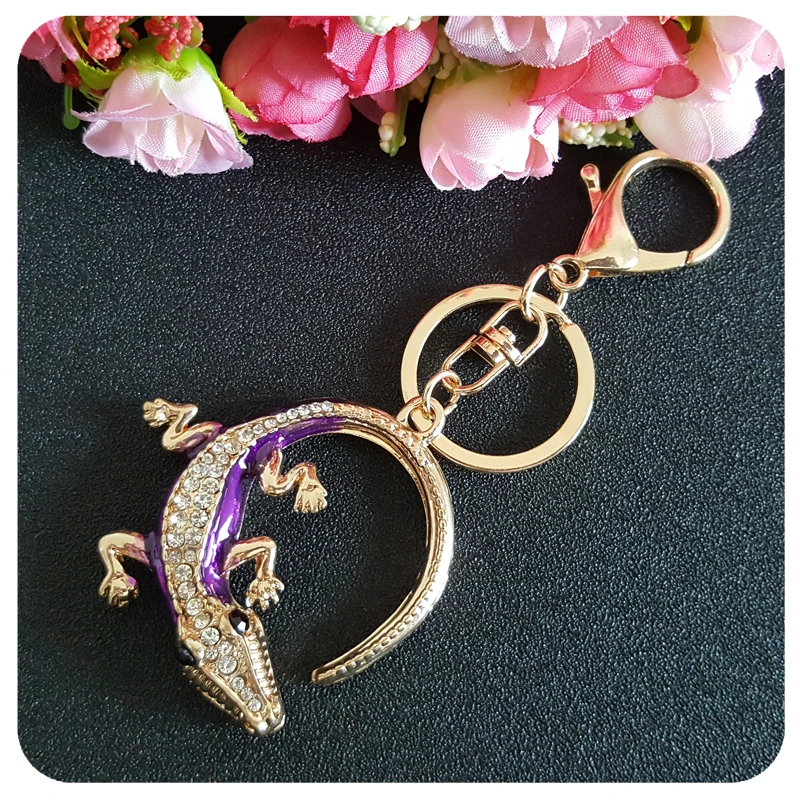 MOOSA Enamel Animal Keychains Keyrings Crocodile Charms Bag Buckle