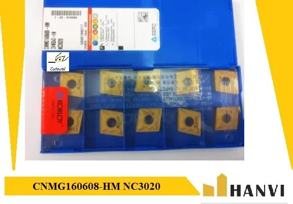 Whosale Korloy insert CNMG160612-HM NC3020 for steel hardmetal matching standard turning inserts |