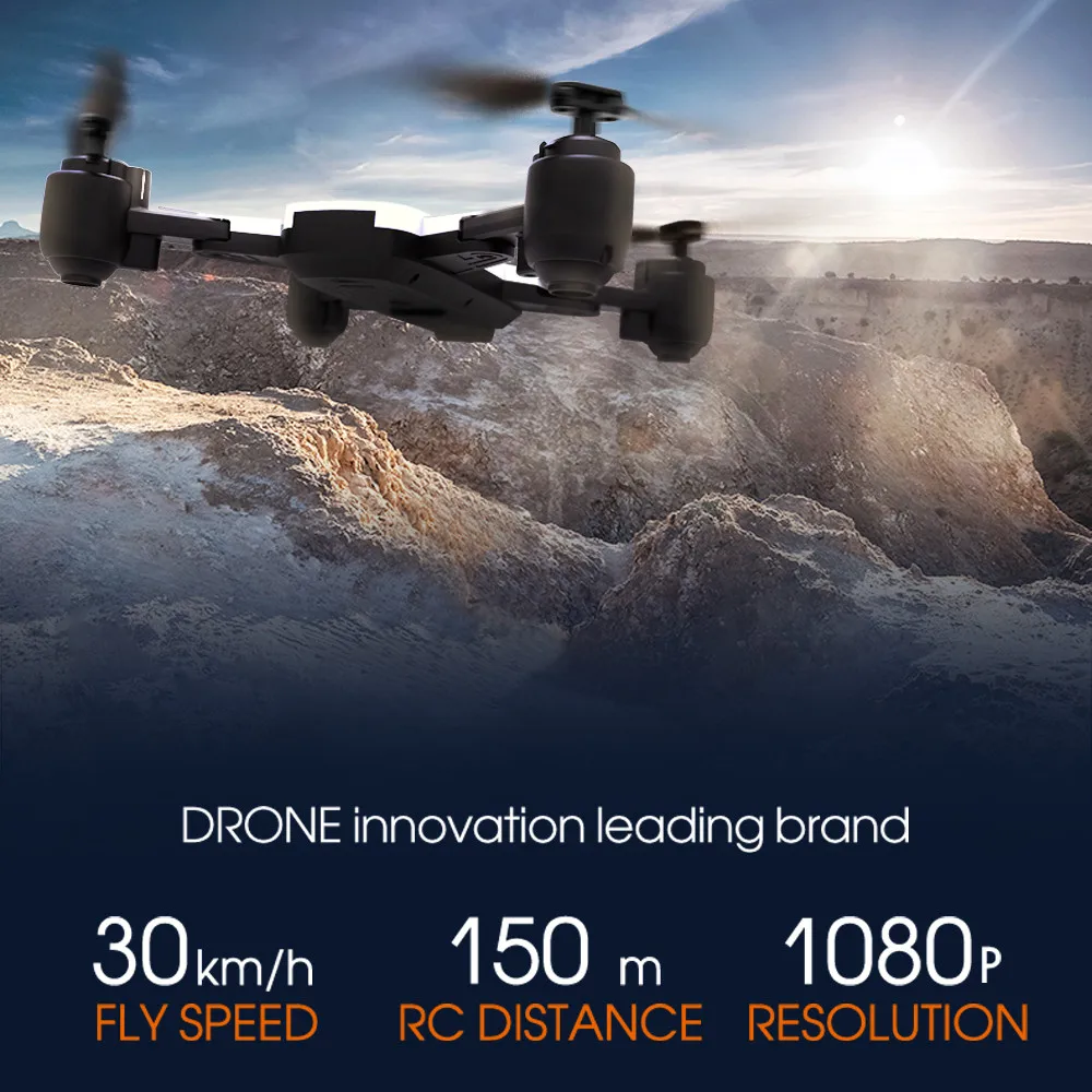 Cámaras duales Dron WIFI 1080 P Cámara FPV altitud Hode flujo óptico plegable sin cabeza RC Quadcopter Selfie Dron con cámara HD