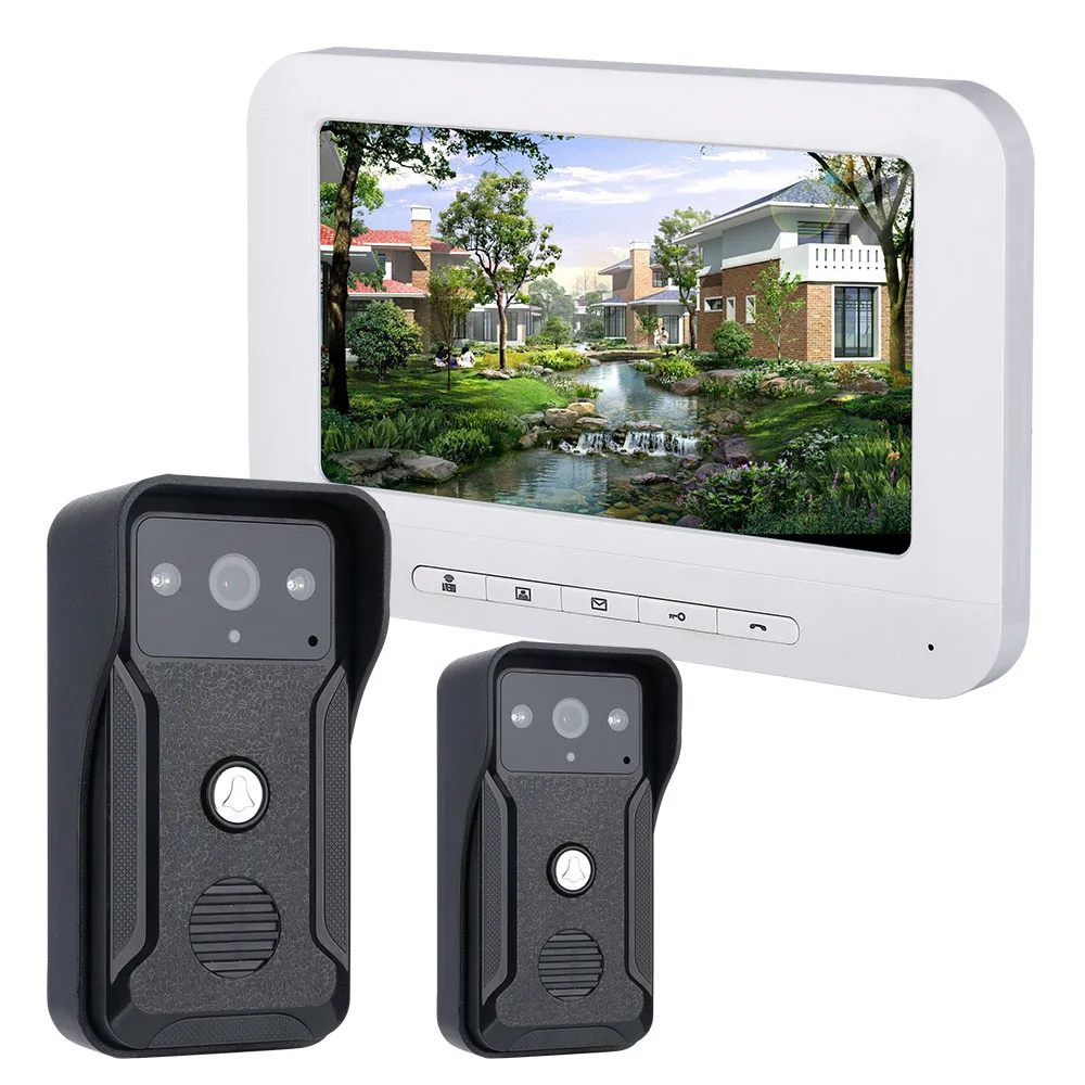 Видеодомофон 7 дюймов проводной видеодомофон визуальный видеодомофон дверной звонок монитор камера комплект для домашней безопасности - Цвет: 818QA21