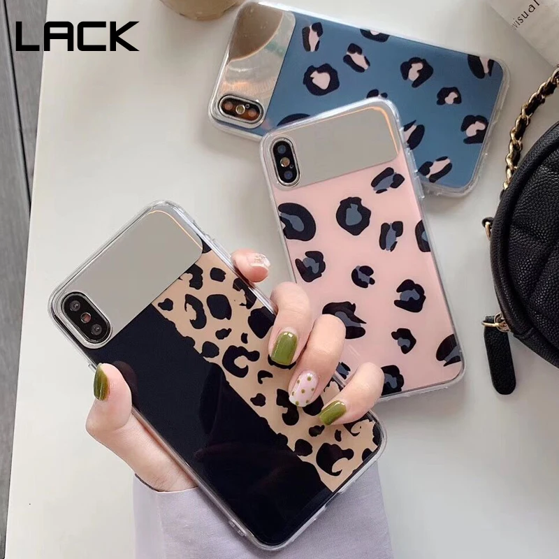 

LACK Mirror Leopard Print Phone Case For iphone XS Max Case For iphone X XR 8 7 6 6S Plus Cover Retro Fashion Couples Cases HOT
