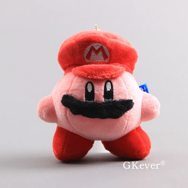 10 Styles Lovely Pink Kirby Plush Pendant Kirby with Mario Cap Plush Keychain Mini Soft Dolls 8-14cm