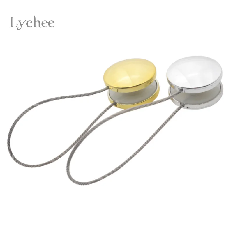 Lychee 1 Piece Gold Silver Curtain Buckle Holder Tieback Round