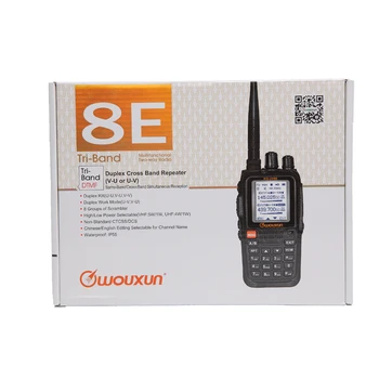Wouxun kg-uv8e tri-bands walkie talkie 136-174/220-260/400-520mhz cross band repeater ham radio cb portable upgrade