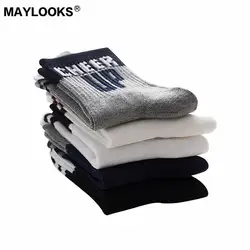 Maylook осень-зима новый вдохновляющий Английский буквы мужские носки-трубы хлопковые носки W33