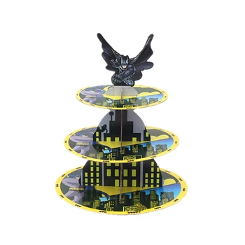 

1set cartoon anime Batman Avengers baby shower birthday party decorations supplies cardboard cupcake stand hold 24 cupcakes
