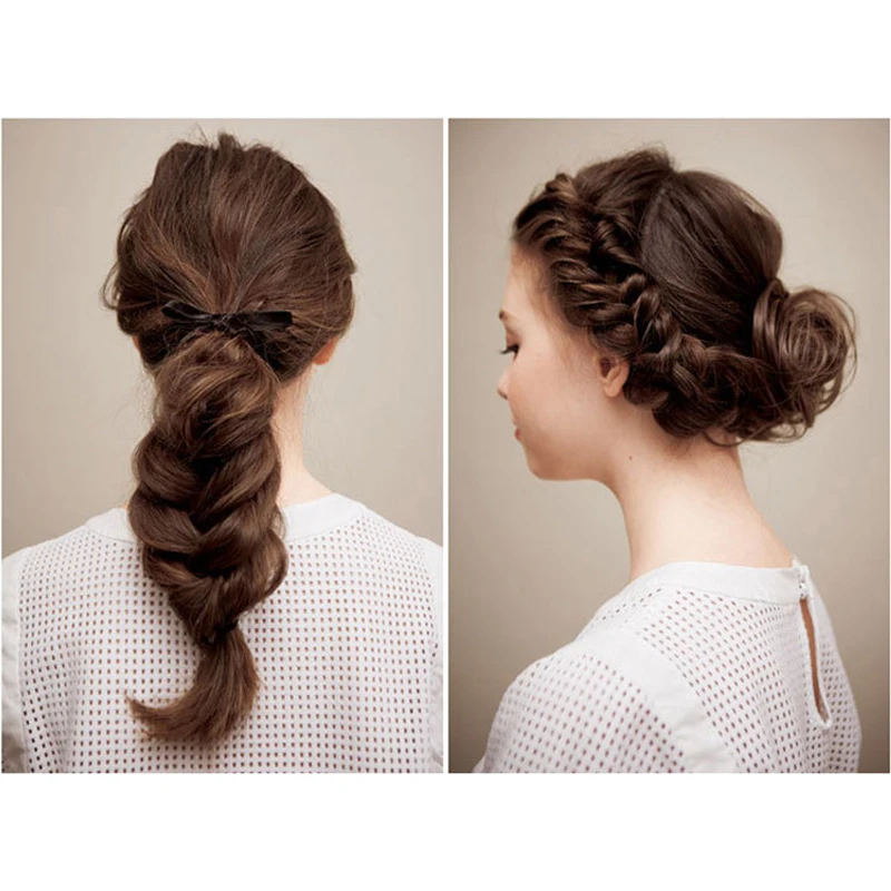 Fashion French Hair Braiding Tool Roller With Magic hair Twist Styling Bun gray