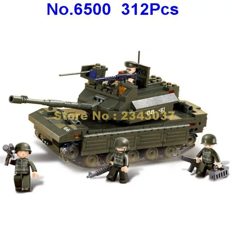 312 шт. Детский конструктор основной боевой танк|building blocks|tank building blockblock block |