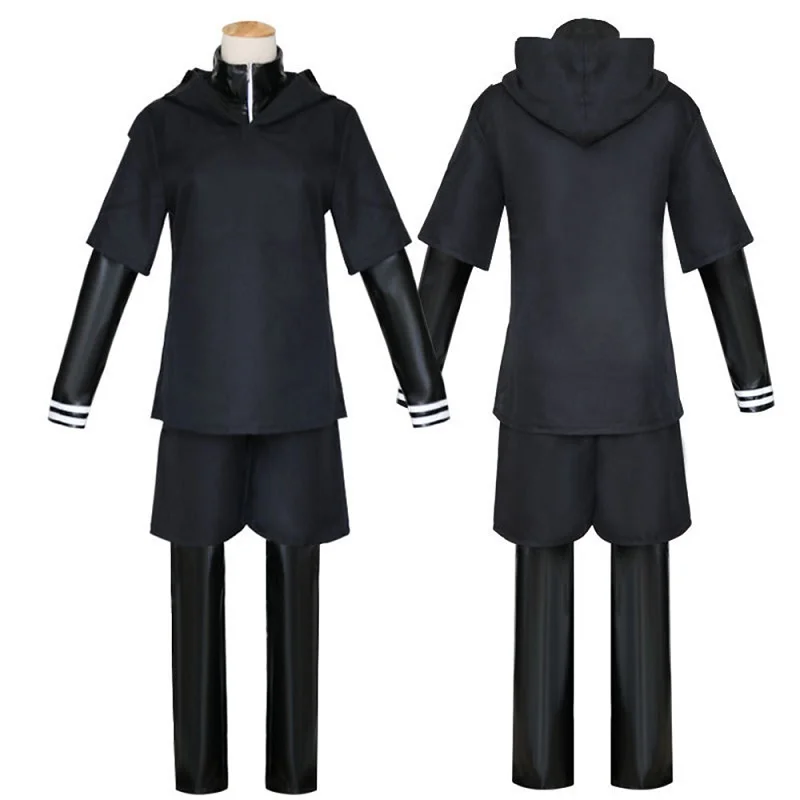 Японское аниме «Токийский Гуль»; костюм для косплея Kaneki Ken; толстовка с капюшоном; куртка; брюки; шорты; полный комплект одежды; мужская униформа; маски - Цвет: Full Set