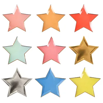 

8PCS 11inch Star Paper plate Dishes Disposable Tableware Party Kids Birthday Wedding party supply event party supplies