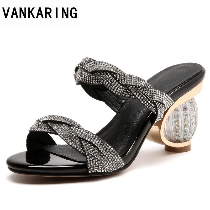 

VANKARING hot sale fashion summer women sandals 2019 new brand luxury shoes strange style heel open toe ladies dress party shoes