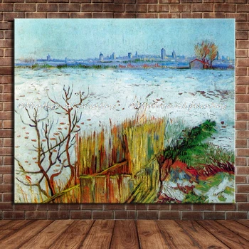 

Snowy Landscape With Arles In The Background Of Vincent Van Gogh Hand Painted Reproduction Oil Painting On Canvas For Home Decor