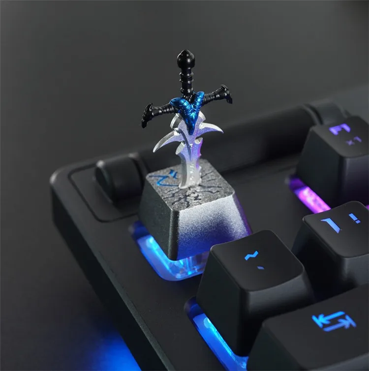 

For Dota Frostmourne Sword Keycaps ESC OEM Backlight 3D Backlit Aluminum Metal Keycaps for Mechanical Gaming Keyboard