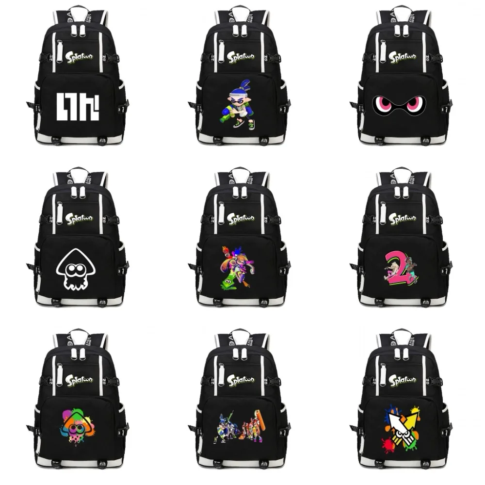 

Game Splatoon Backpacks Teenagers Casual Men Women's Travel Shoulder Bags Splatoon Bags For Children Kids backpack 19 style