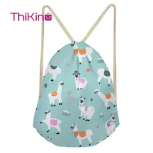 Thikin Мультфильм Альпака Повседневный мешок на завязках сумка для женщин путешествия рюкзак малыша Softback леди пляжная сумка со шнурком сумка
